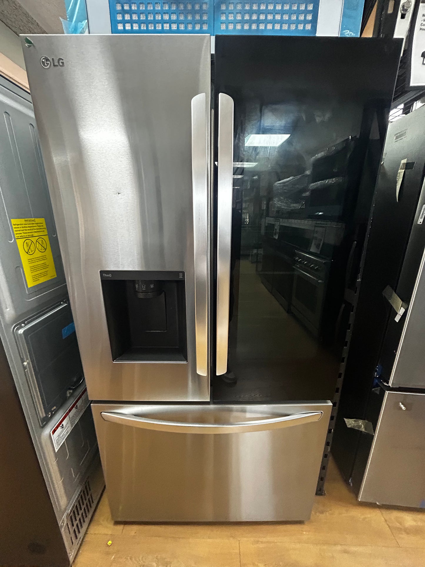 LG - LRFOC2606S - 36 Inch Counter-Depth MAX™ Smart French Door Refrigerator with Extra Large 26 cu. ft. Total Capacity, WiFi, Edge-to-Edge InstaView® Design, ThinQ®, Slim SpacePlus® Ice System, Dual Ice Makers, Door Cooling+, Sabbath Mode,