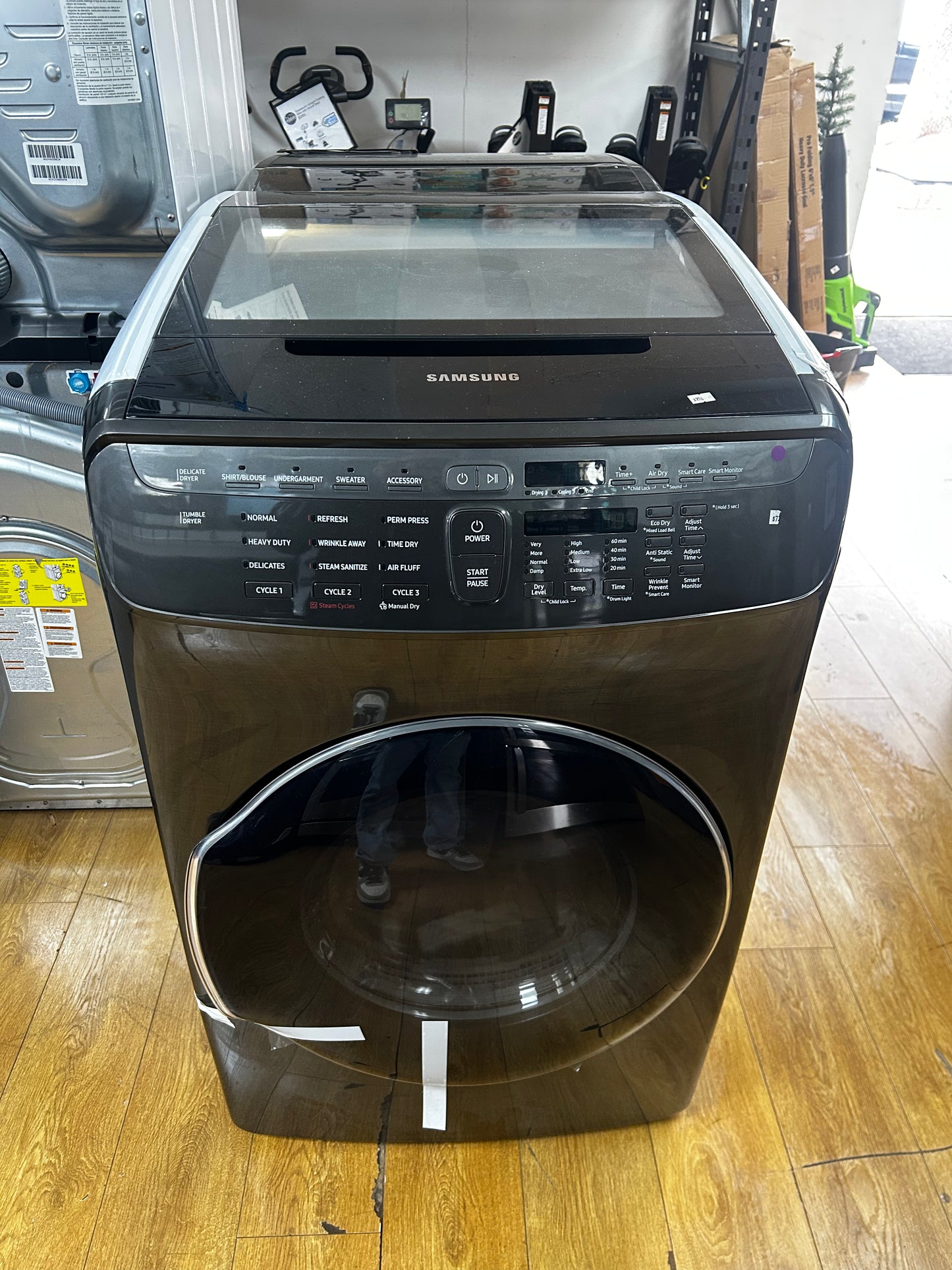 Samsung FlexWash - DVE60M9900V - 27 Inch FlexDry™ Electric Dryer with 7.5 cu. ft. Capacity, Multi-Steam™, Super Speed, Sensor Dry, Drying Rack, 16 Dry Cycles, Wrinkle Prevent, Anti-Static Option, Smart Care, Wi-Fi
