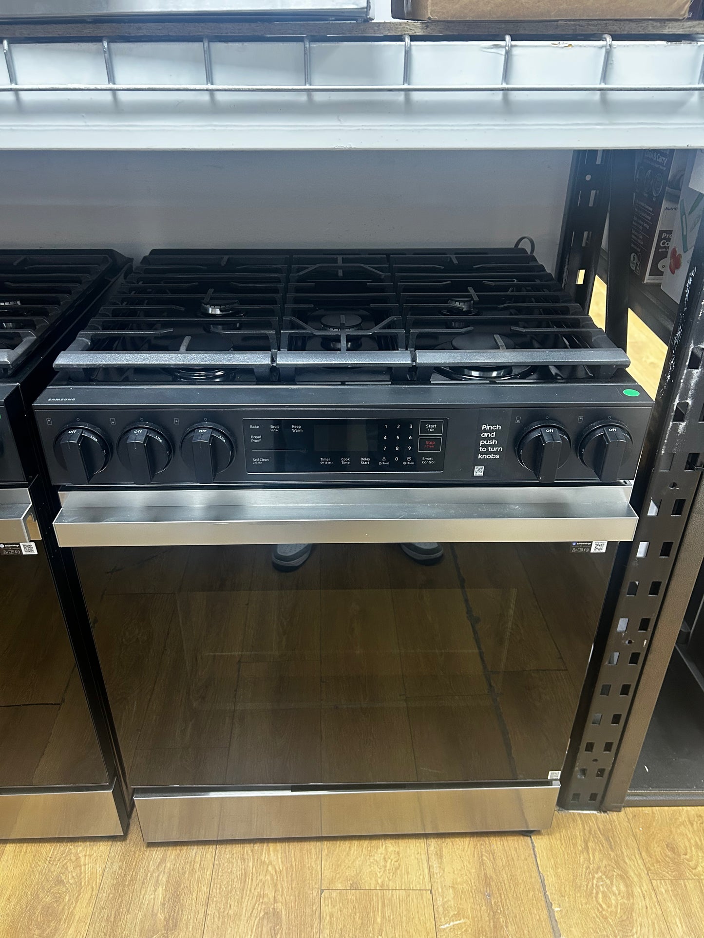 Samsung BESPOKE - NSG6DG8100SR - 30 Inch Smart Slide-In Gas Range with 5 Sealed Burners, 6.0 cu. ft. Capacity, Precision Knobs, Glass Touch Controls, 17K BTU Power Burner, Storage Drawer, Self-Clean, Sabbath Mode, and ADA Compliant: Stainless Steel