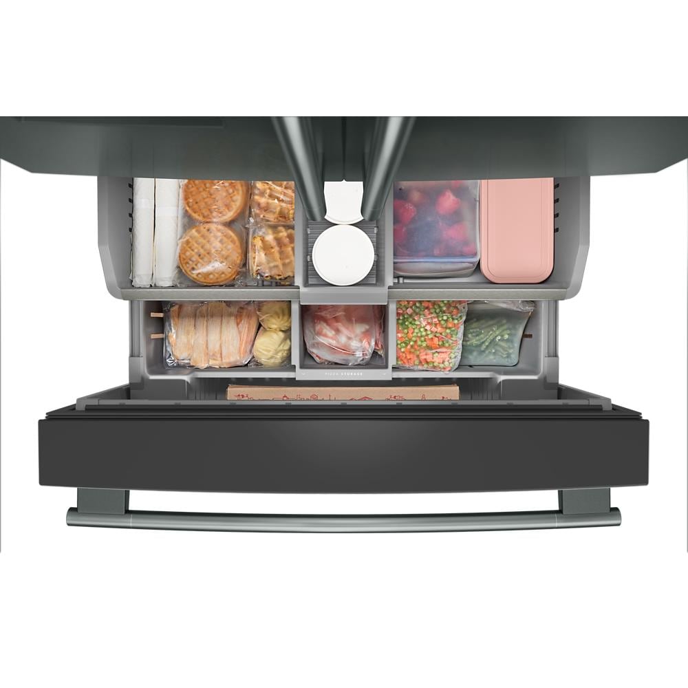 KitchenAid - KRFF436SJP - 36 Inch Freestanding French Door Refrigerator with 30.52 cu. ft. Total Capacity, Exterior Water/Ice Dispenser, Signature Platinum Interior, Preserva® Food Care System, Touch Panel Controls