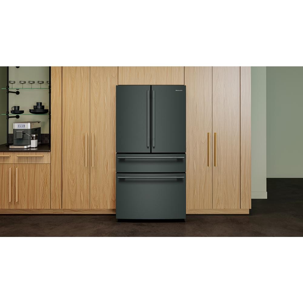 KitchenAid - KRFF436SJP - 36 Inch Freestanding French Door Refrigerator with 30.52 cu. ft. Total Capacity, Exterior Water/Ice Dispenser, Signature Platinum Interior, Preserva® Food Care System, Touch Panel Controls