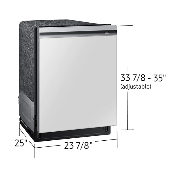 Samsung BESPOKE - DW80BB707012 - 24 Inch Fully Integrated Smart Dishwasher with 15 Place Settings, StormWash+, Whisper Quiet 42dBA, Smart Dry, AutoRelease™ Door, FlexLoad™ Rack System, Wi-Fi Connectivity, Cutlery Tray, LED Time Display