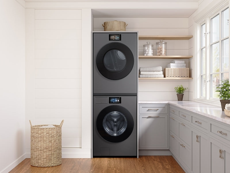 Samsung BESPOKE - DV90F53AES - 27 Inch Front Load AI Ultra Capacity Electric Dryer with 7.6 cu ft Capacity, 7 Inch AI Home LCD Touchscreen, AI OptiDry+, Steam Sanitize+