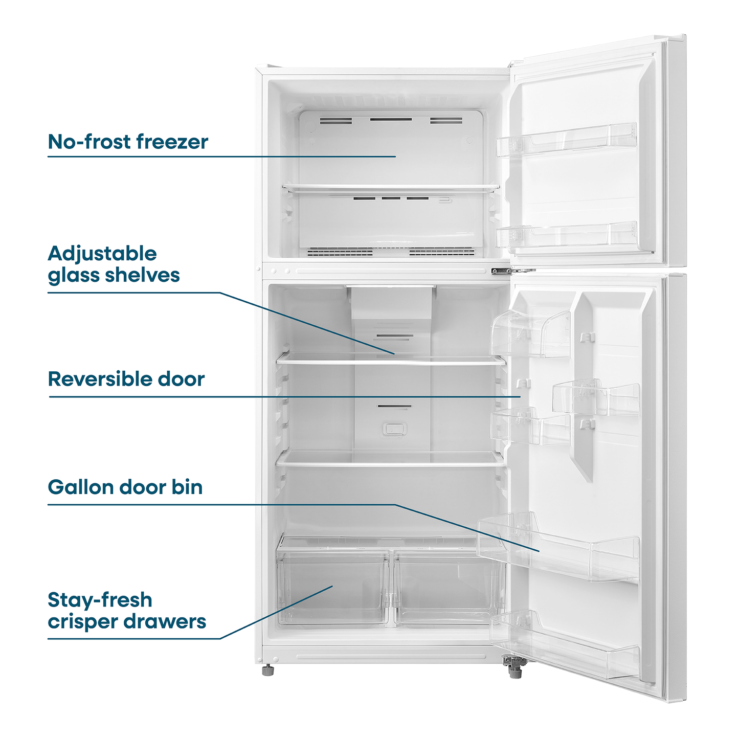 Element - ERT18CSEW - Electronics 18.1 cu. ft. Top Freezer Refrigerator - White, ENERGY STAR