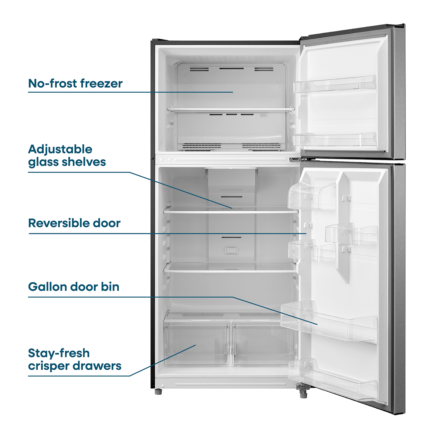 Element - ERT18CSES - Electronics 18.1 cu. ft. Top Freezer Refrigerator - Stainless Steel, ENERGY STAR