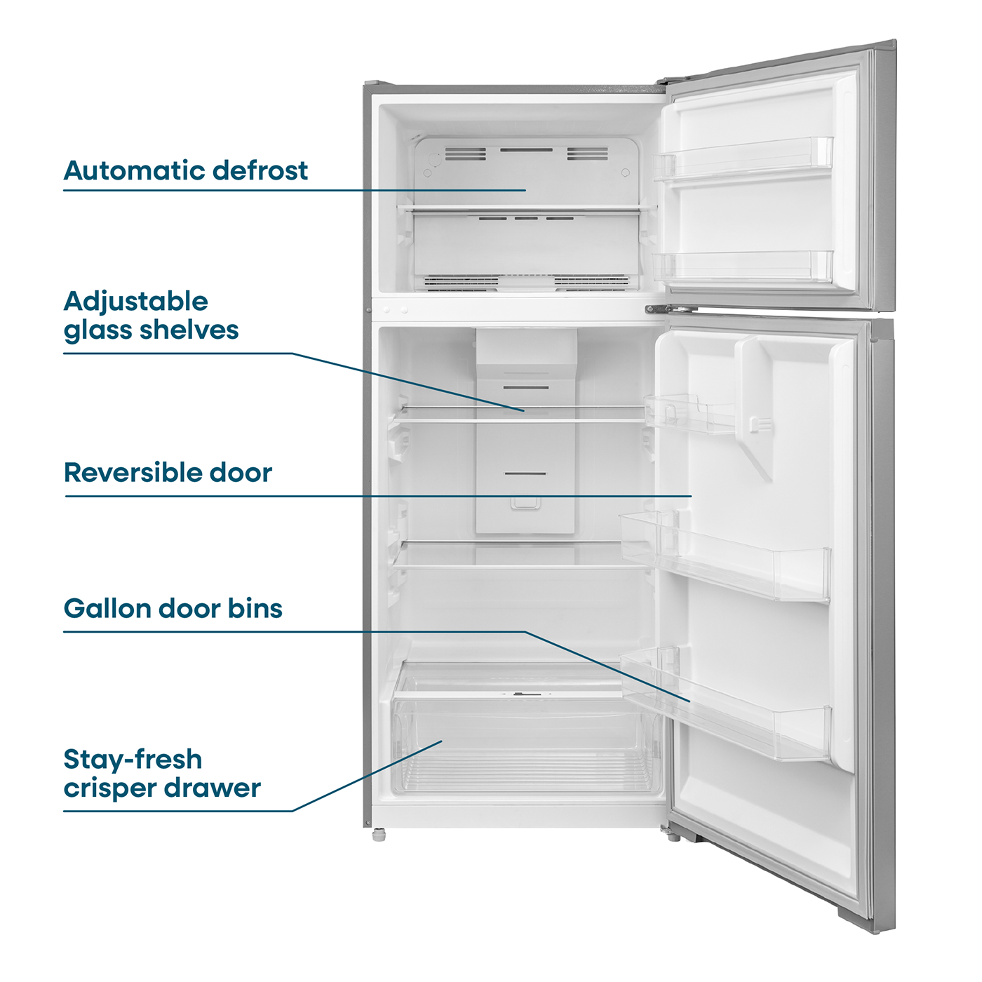 Element - ERT16CGDS - 16.0 cu. ft. Top Freezer Refrigerator - Stainless Steel, ENERGY STAR