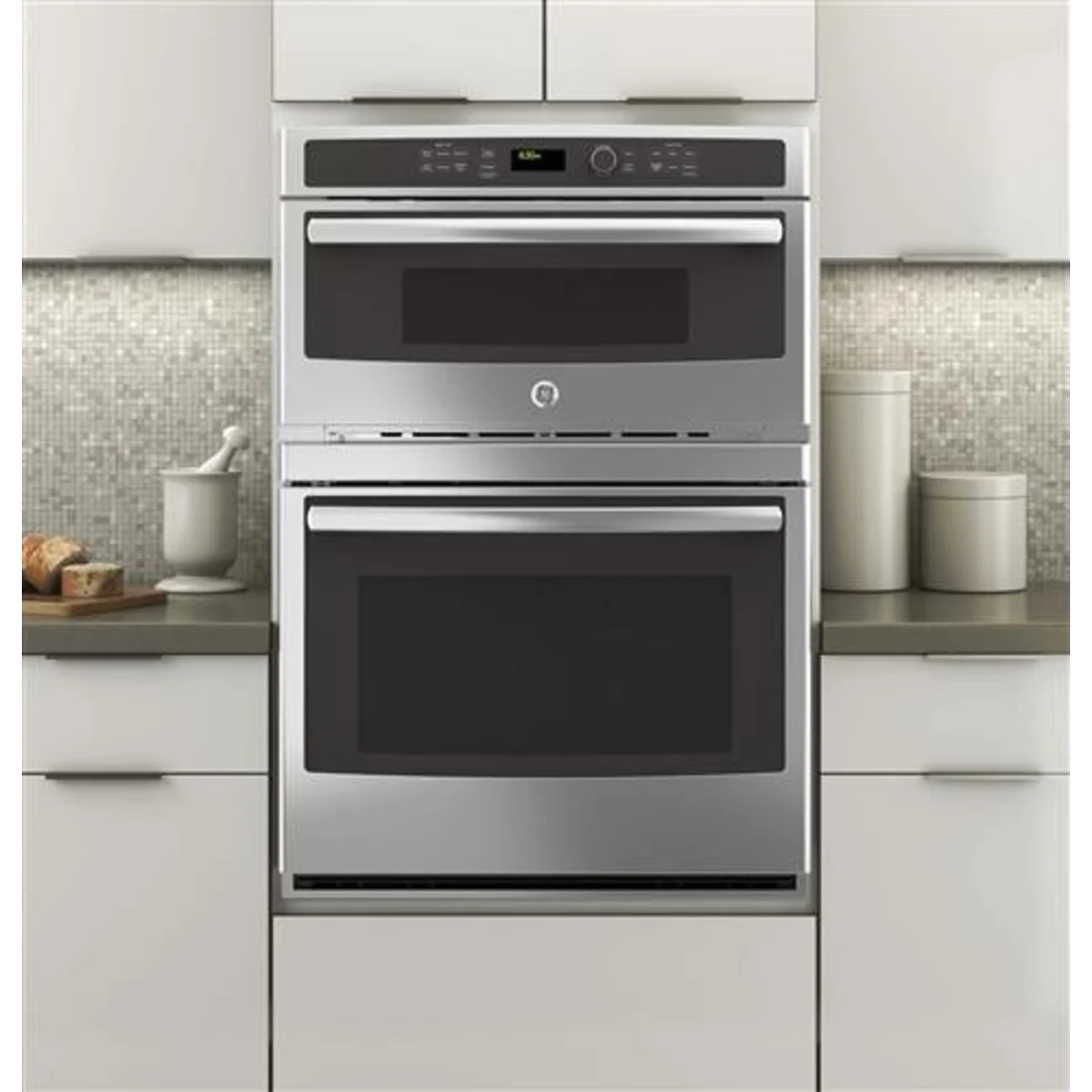 GE - JT3800SHSS - 30 Inch Combination Wall Oven with Sensor Cooking, Self-Clean with Steam, Eight-Pass Broil Element, Glass Touch Controls, 5.0 cu. ft. Oven Capacity, 1.7 cu. ft. Microwave Capacity, and GE Fits! Guarantee: Stainless Steel