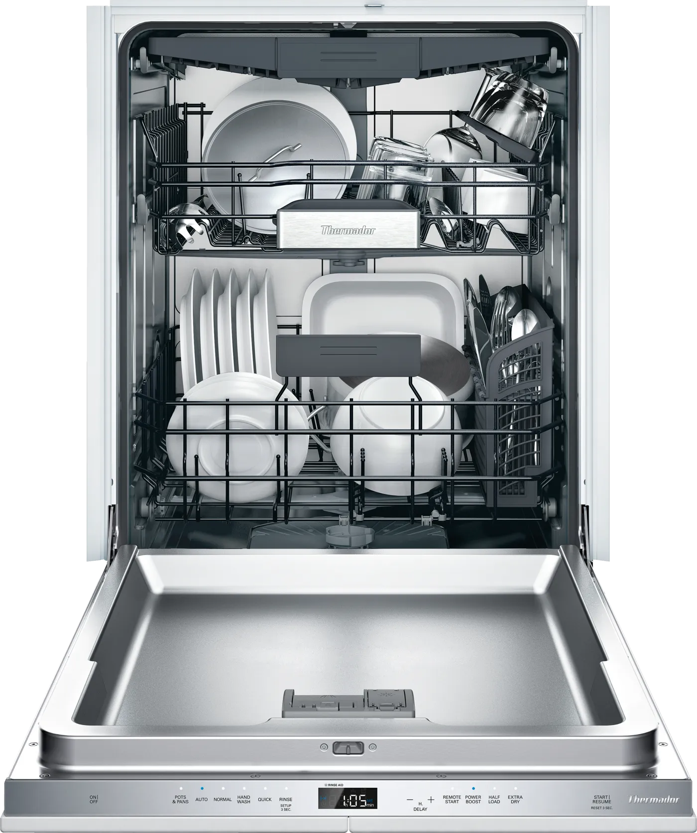 Thermador - DWHD650WPR - Emerald Series 24 Inch Fully Integrated Smart Dishwasher with 16 Place Settings, 6 Wash Cycles, Chef's Tool Drawer, 48 dBA