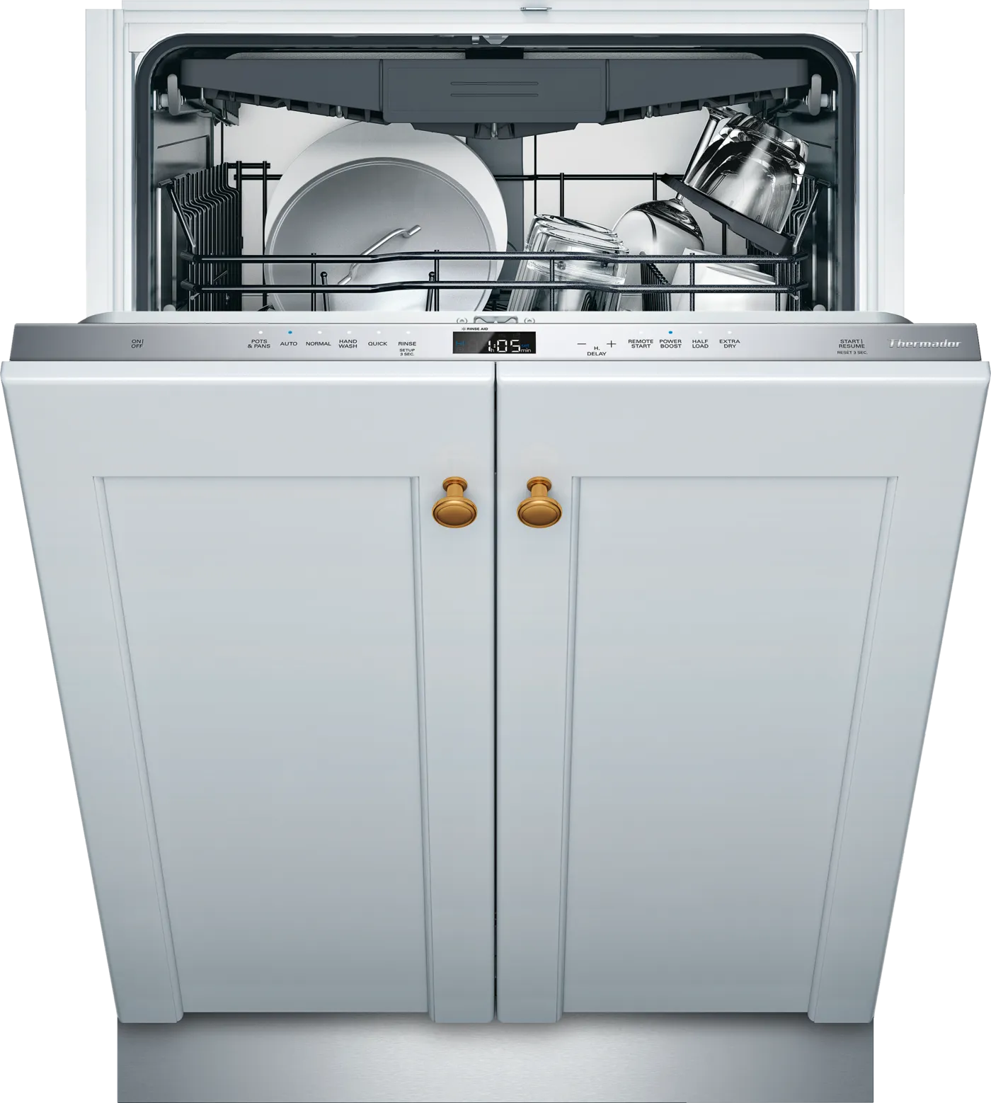 Thermador - DWHD650WPR - Emerald Series 24 Inch Fully Integrated Smart Dishwasher with 16 Place Settings, 6 Wash Cycles, Chef's Tool Drawer, 48 dBA