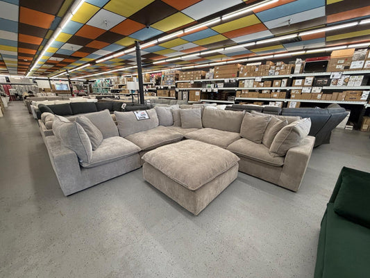 Aiden & Ivy Sereen 6-piece fabric Modular Sectional, Taupe