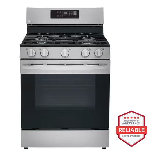 LG - LRGL5823S - 5.8 Cu. Ft. Freestanding Gas Range with EasyClean, WideView Window and AirFry