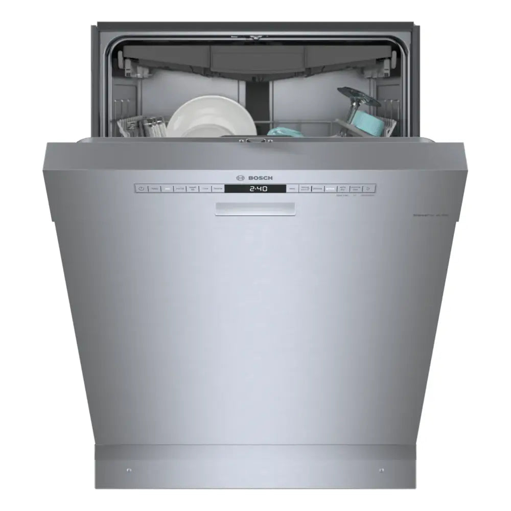 Bosch - SHE53B75UC - 300 Series 24” Front Control Smart Built-In Tub Dishwasher with 3rd Rack and AquaStop Plus, 46dBA - Stainless Steel