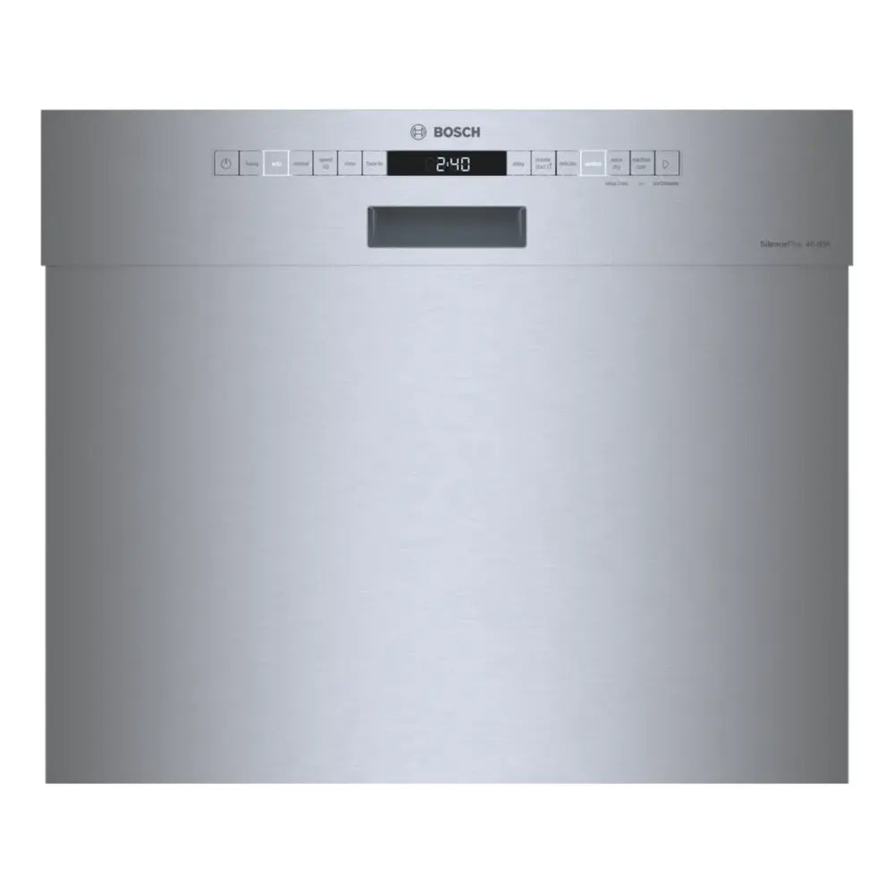 Bosch - SHE53B75UC - 300 Series 24” Front Control Smart Built-In Tub Dishwasher with 3rd Rack and AquaStop Plus, 46dBA - Stainless Steel