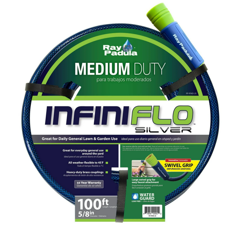RAY PADULA InfiniFlo 100ft Silver Medium Duty Garden Hose – NJS Liquidators