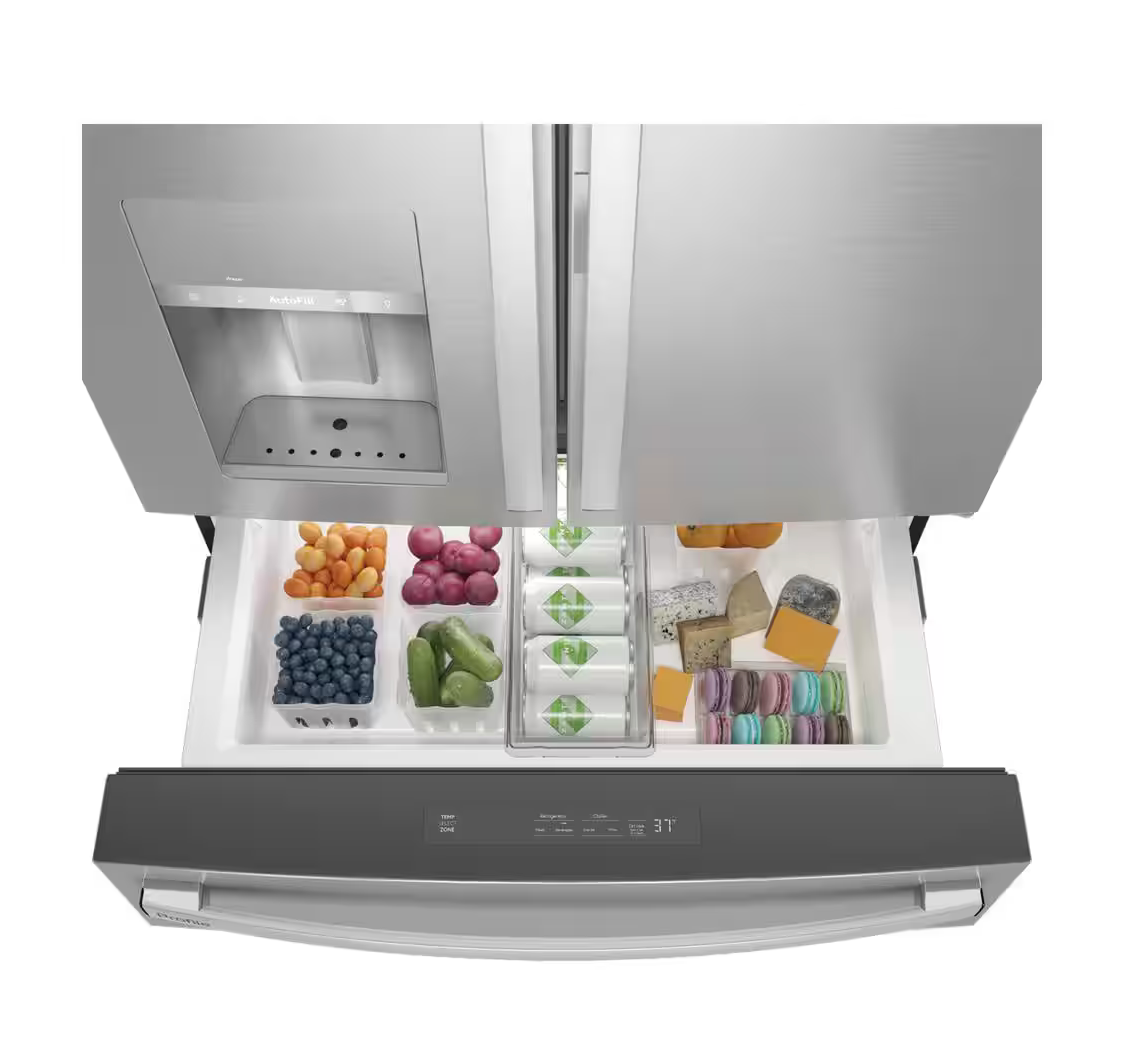 GE Profile 27.9 cu. ft. Smart 4-Door French Door Refrigerator with Door-in-Door in Fingerprint Resistant Model:PVD28BYNFS