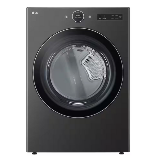 LG 7.4 cu. ft. Vented Stackable SMART Gas Dryer in Black Steel with TurboSteam and AI Sensor Dry Technology Model # DLGX6501B