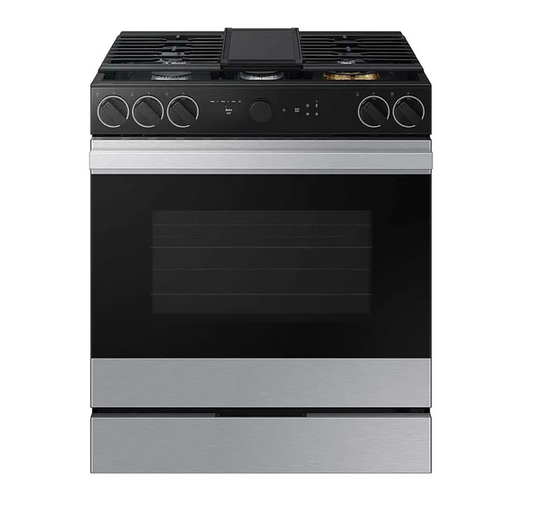 Samsung - NSG6DG8700SRAA- 6.0 Cu. Ft. Slide-In Gas Range with Smart Oven Camera - Stainless Steel