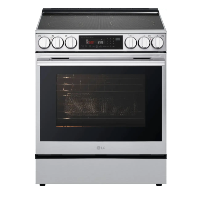 LG - LSIL6336XE- 6.3 Cu. Ft. Slide-In Electric Induction True Convection Range with InstaView and Flex Control Knobs - PrintProof Stainless Steel