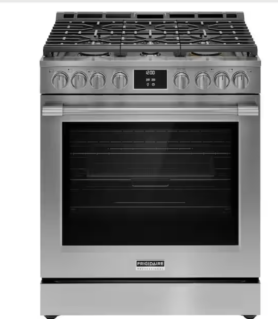 Frigidaire Professional - FPGH3077RF - 30 Inch Front Control Gas Range with 5 Sealed Burners, 5.1 cu. ft. Oven Capacity, PowerPlus Convection
