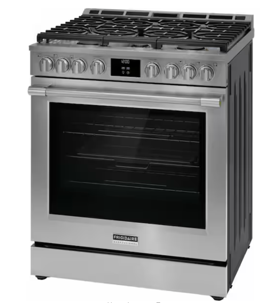Frigidaire Professional - FPGH3077RF - 30 Inch Front Control Gas Range with 5 Sealed Burners, 5.1 cu. ft. Oven Capacity, PowerPlus Convection