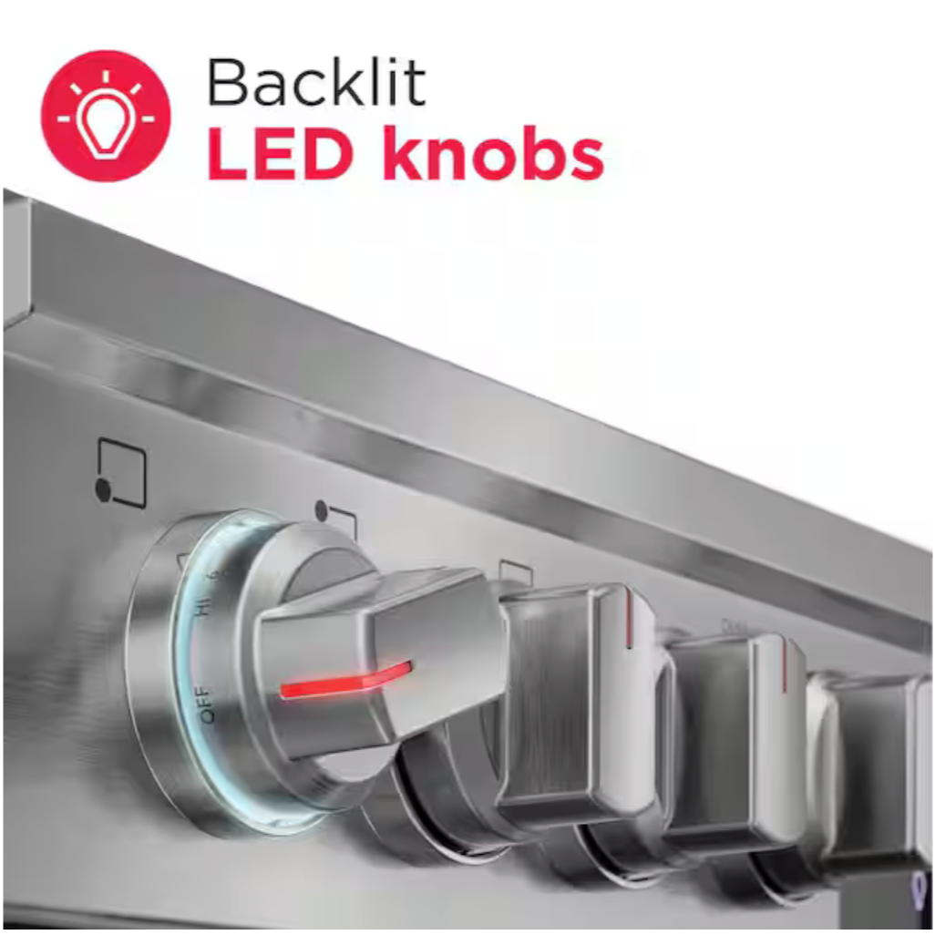 Frigidaire Professional - FPGH3077RF - 30 Inch Front Control Gas Range with 5 Sealed Burners, 5.1 cu. ft. Oven Capacity, PowerPlus Convection