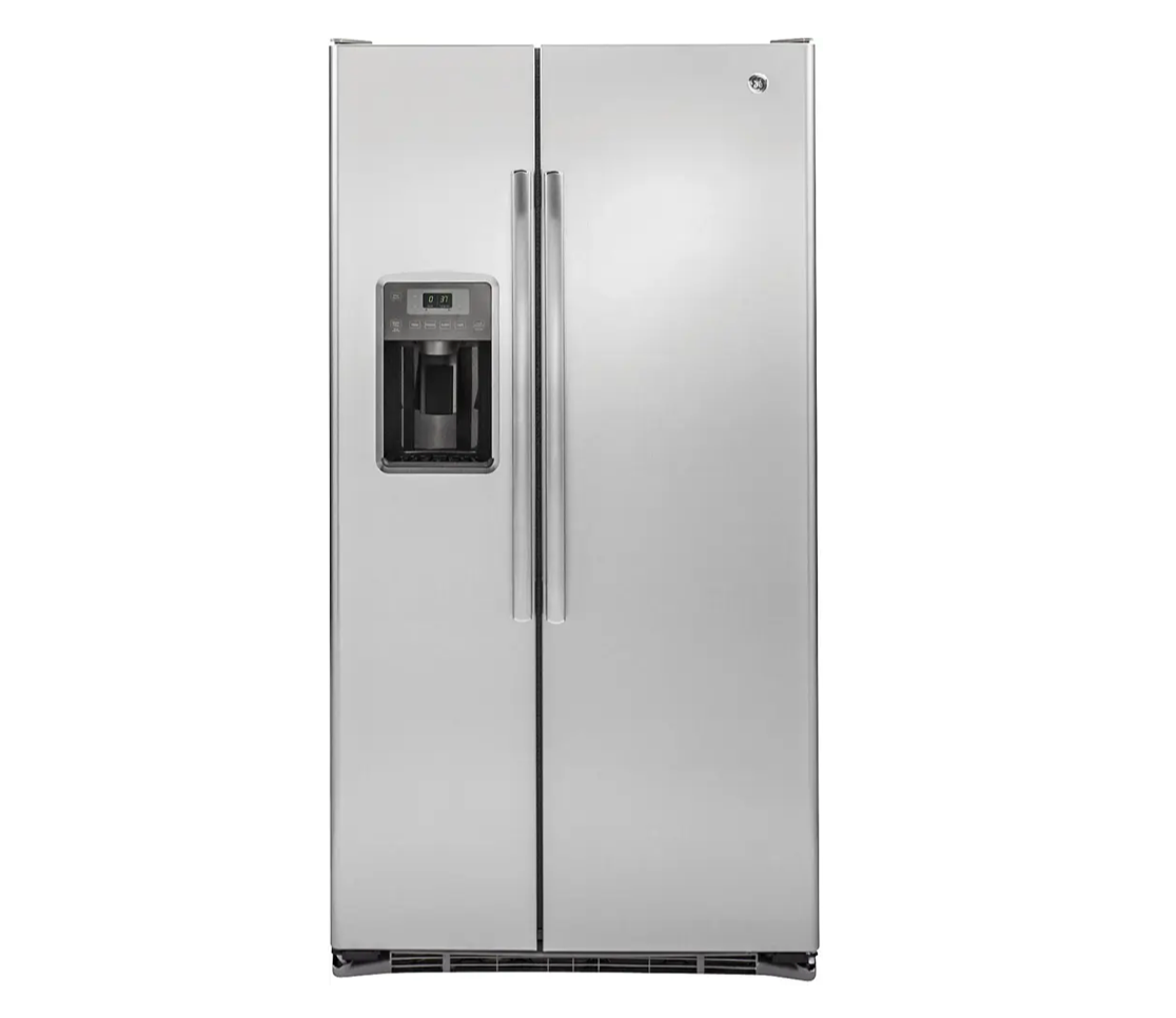 GE- GZS22DSJSS- 21.9 Cu. Ft. Side-by-Side Counter-Depth Refrigerator  - Stainless steel