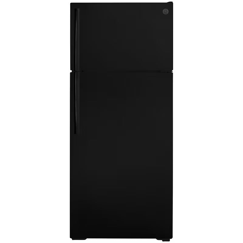 GE - GTE18GTNRBB - 17.5 cu. ft. Top Freezer Refrigerator in Black