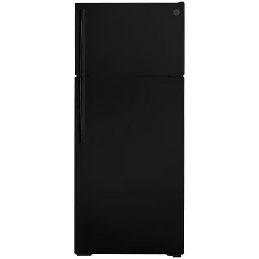 GE - GTE18GTNRBB - 17.5 cu. ft. Top Freezer Refrigerator in Black