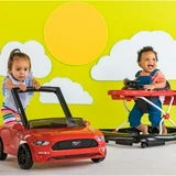 Bright Starts 4-in-1 Adjustable Baby Walker with Removable Steering Wheel, Ford Mustang