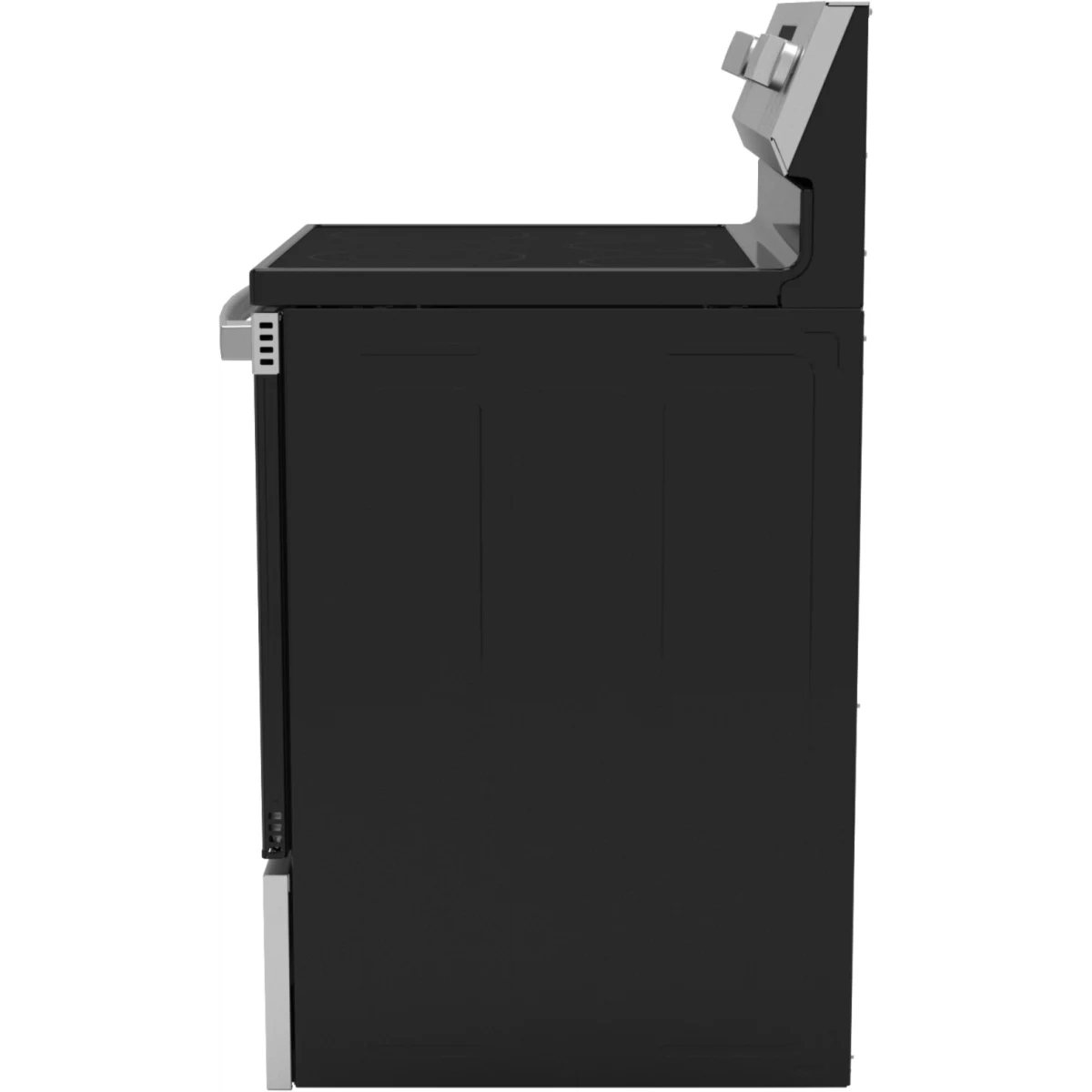 GE - 500 - Series  GRF500PVSS 30 Inch Freestanding Electric Range with 5 Smoothtop Elements, 5.3 cu. ft. Oven Capacity, Power Boil™ Burner, Warming Zone, Storage Drawer, Crisp Mode, Enhanced Shabbos Mode Built In, and Self & Steam Clean: Stainless Steel