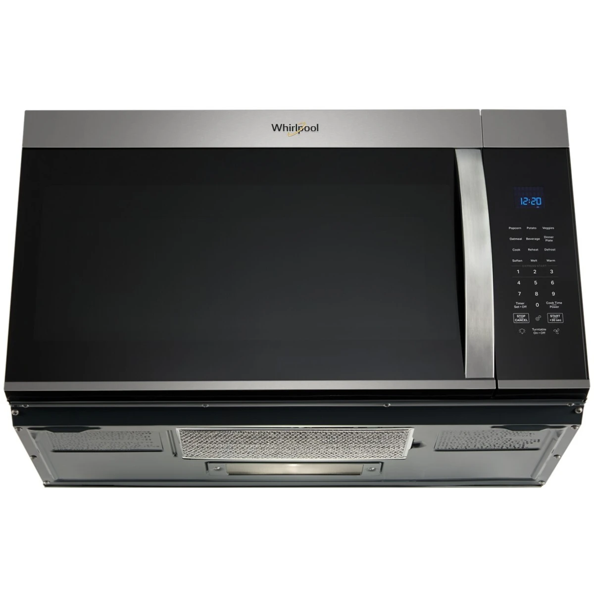 Whirlpool - WMMS3330RZ - 1.9 cu. ft. Over-the-Range Microwave Oven with 1,000 Watts, 3-Speed 300 CFM Venting System, Sensor Cook, Glass Turntable, and Cooktop Lighting: Fingerprint Resistant Stainless Steel