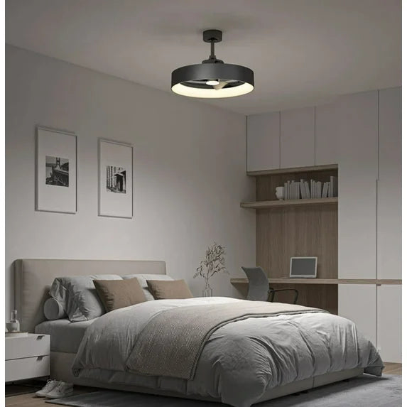 Artika Austin 23" LED Chandelier Ceiling Fan Fandelier, Black