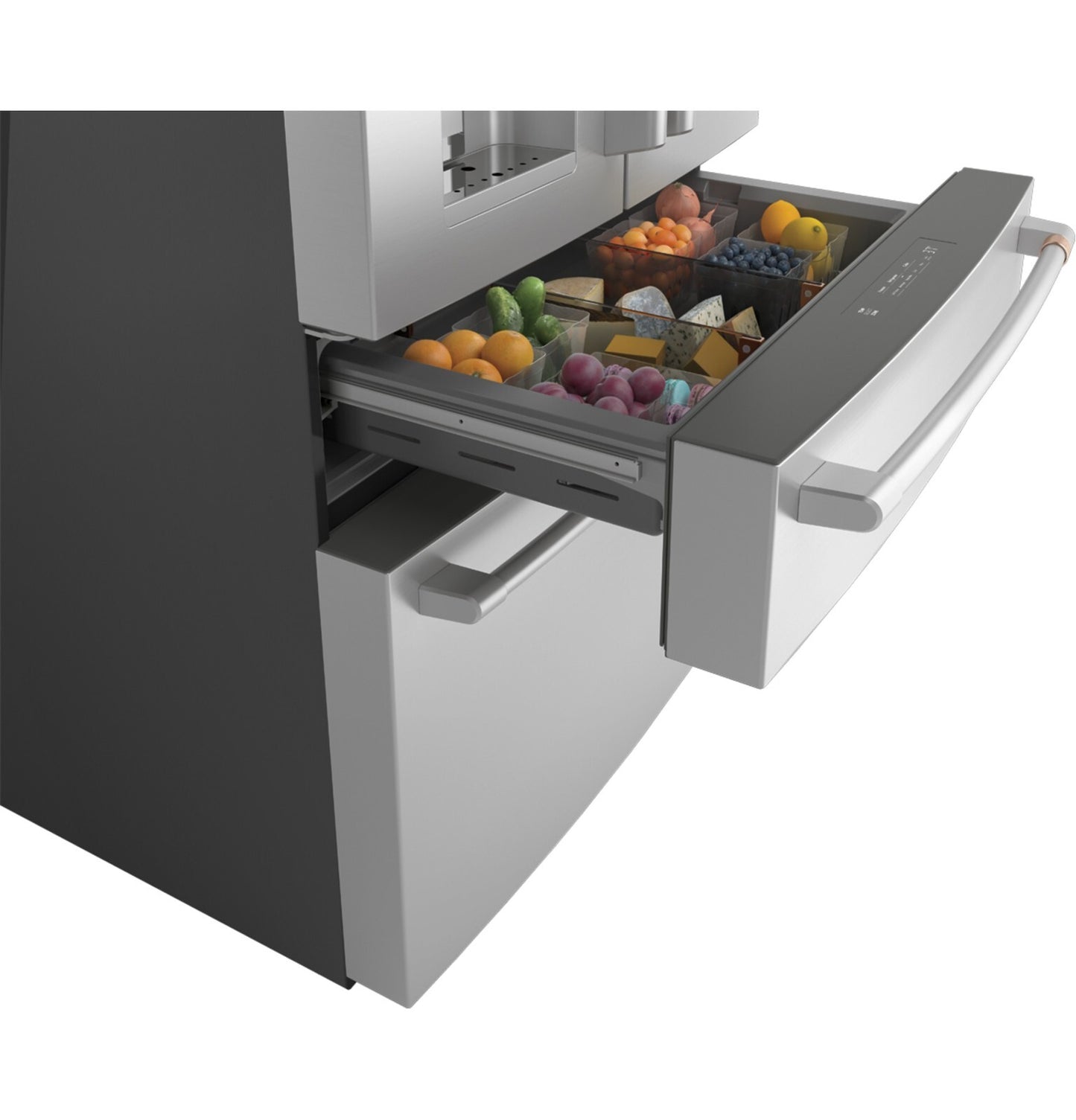 GE Cafe CVE28DP2NS1 36 Inch 4 Door French Door Smart Refrigerator 27.6 Cu Ft. Capacity TwinChill