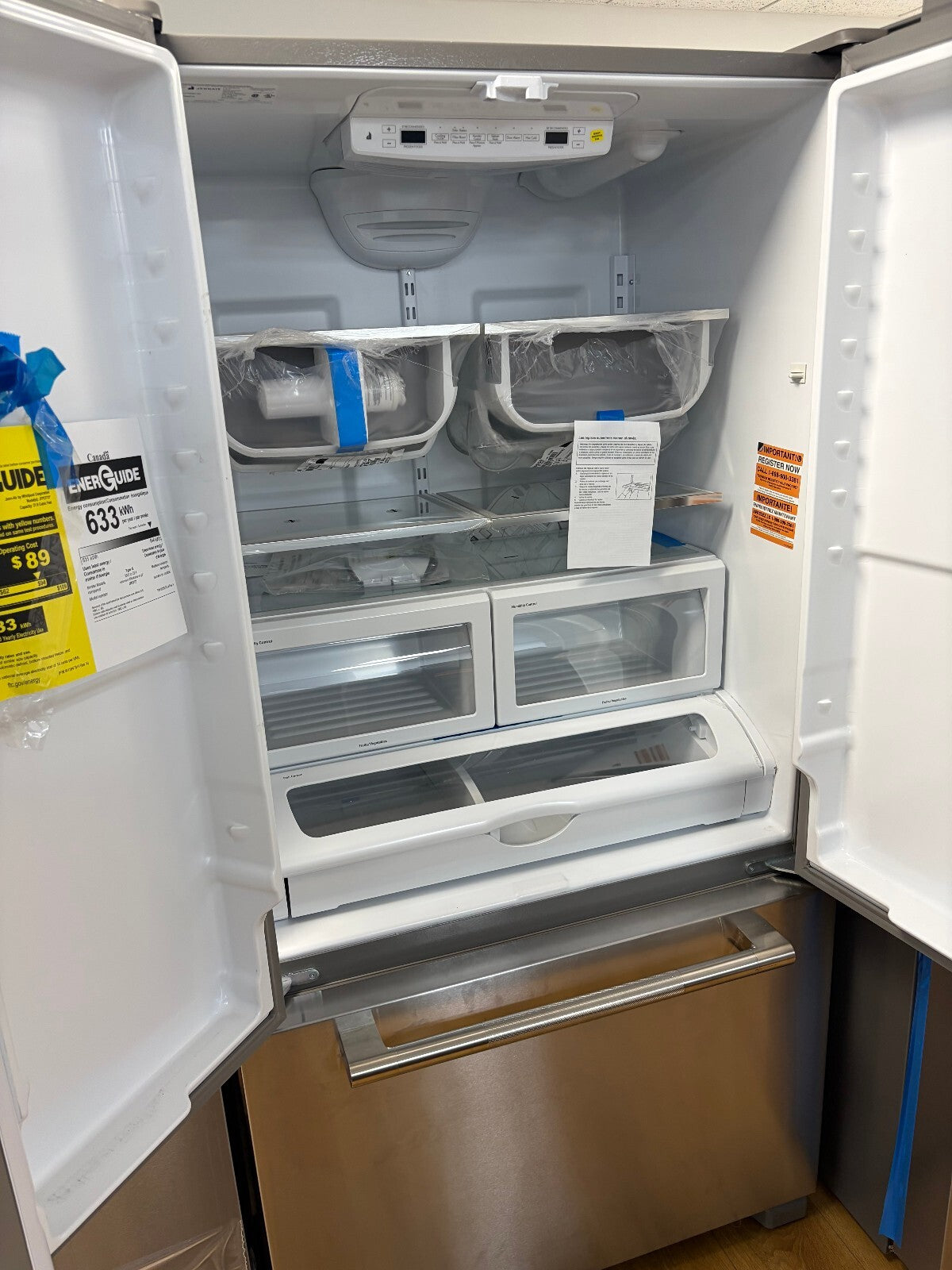 Jennair JFFCF72DKL 36 Inch Freestanding French Door Refrigerator with 21.9 Cu. Ft. Total Capacity