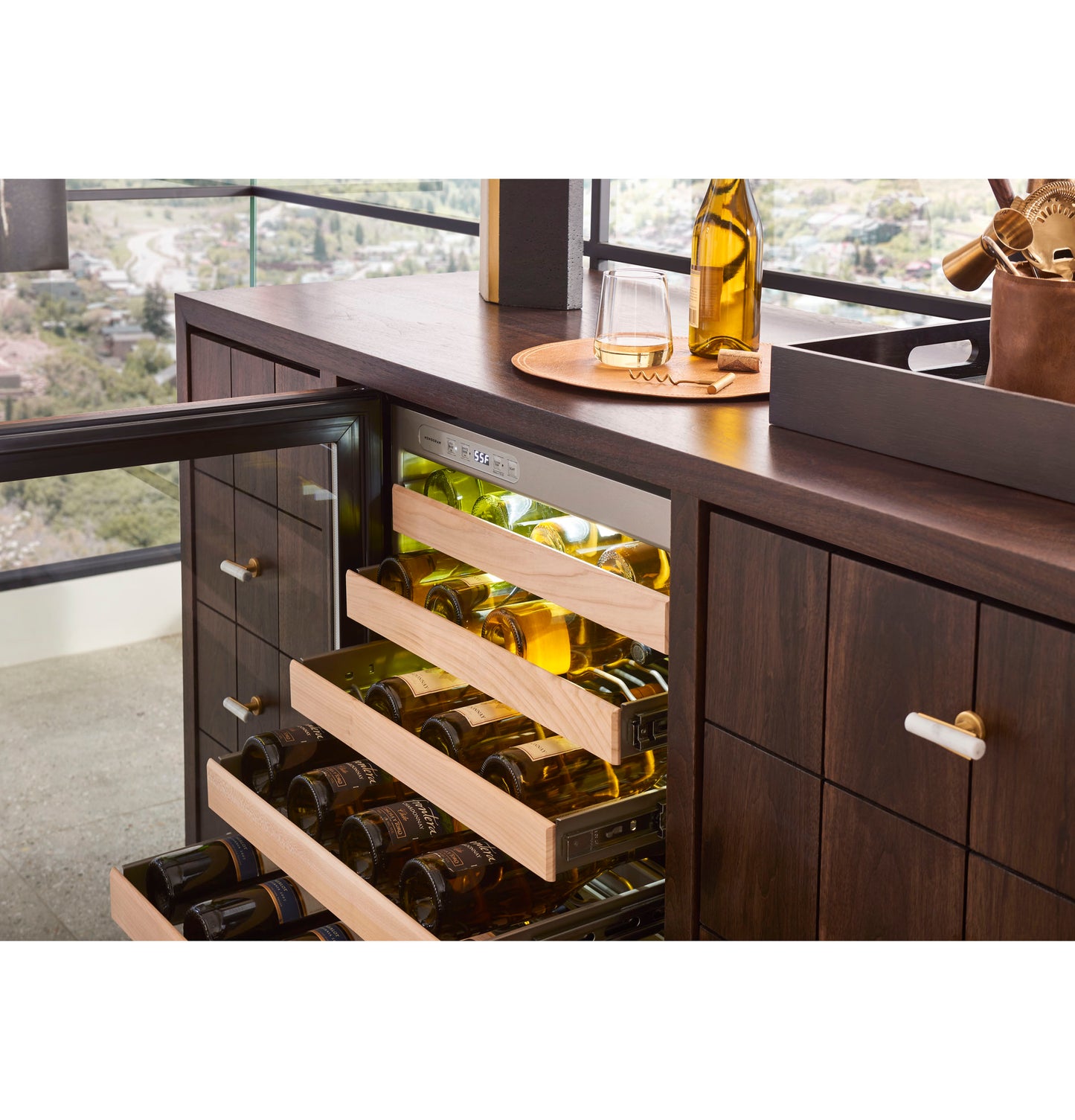 Monogram - ZDWR240NBS - 24 Inch Wine Reserve with 57 Bottle Capacity, Full-Extension Racks, Tempered Glass Door, Soft LED Lighting, Digital Touch Controls, Reversible Door Swing and Star-K Certified