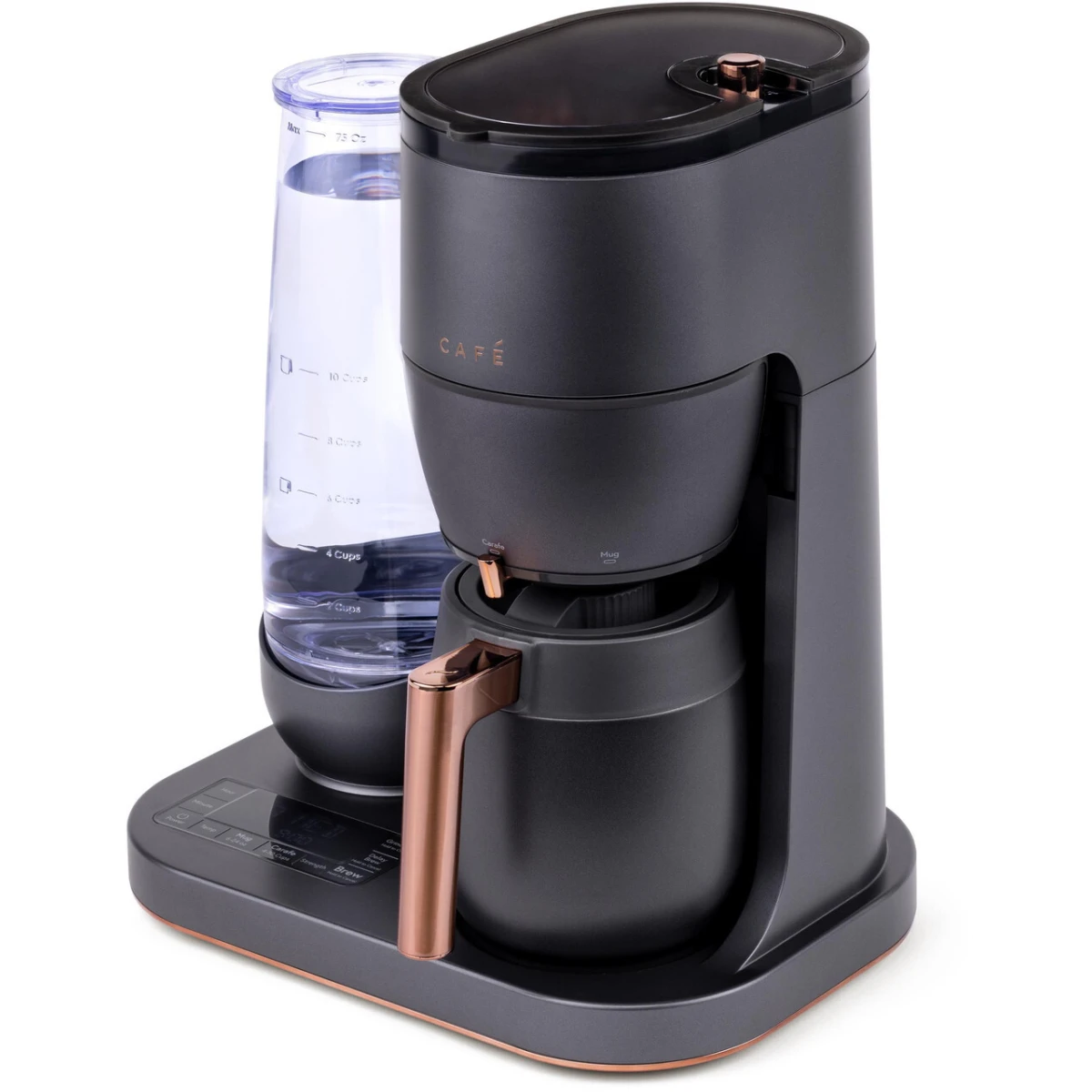 Cafe - C7CGAAS3TD3 - 15 Inch Countertop Smart Specialty Grind and Brew Coffee Maker with 10 Cup Capacity, Single Serve Option, WiFi-Enabled, Adjustable Burr Grinder, and SCA Certified: Matte Black