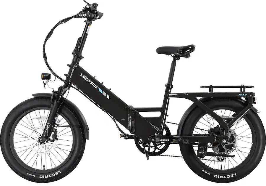 Lectric eBikes - XP4 750 Step-Thru Foldable Long-Range eBike (Max 85mi/28mph) + LevelUp Rack/Seat Post/Elite Headlight/Lock - Tempest Grey