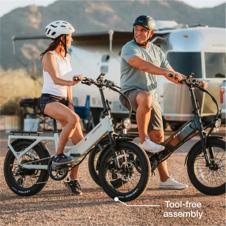 Lectric eBikes - XP4 Step-Thru Foldable eBike (Max 50mi/28mph) + LevelUp Rack - Stratus White Model: 401-01372-W001