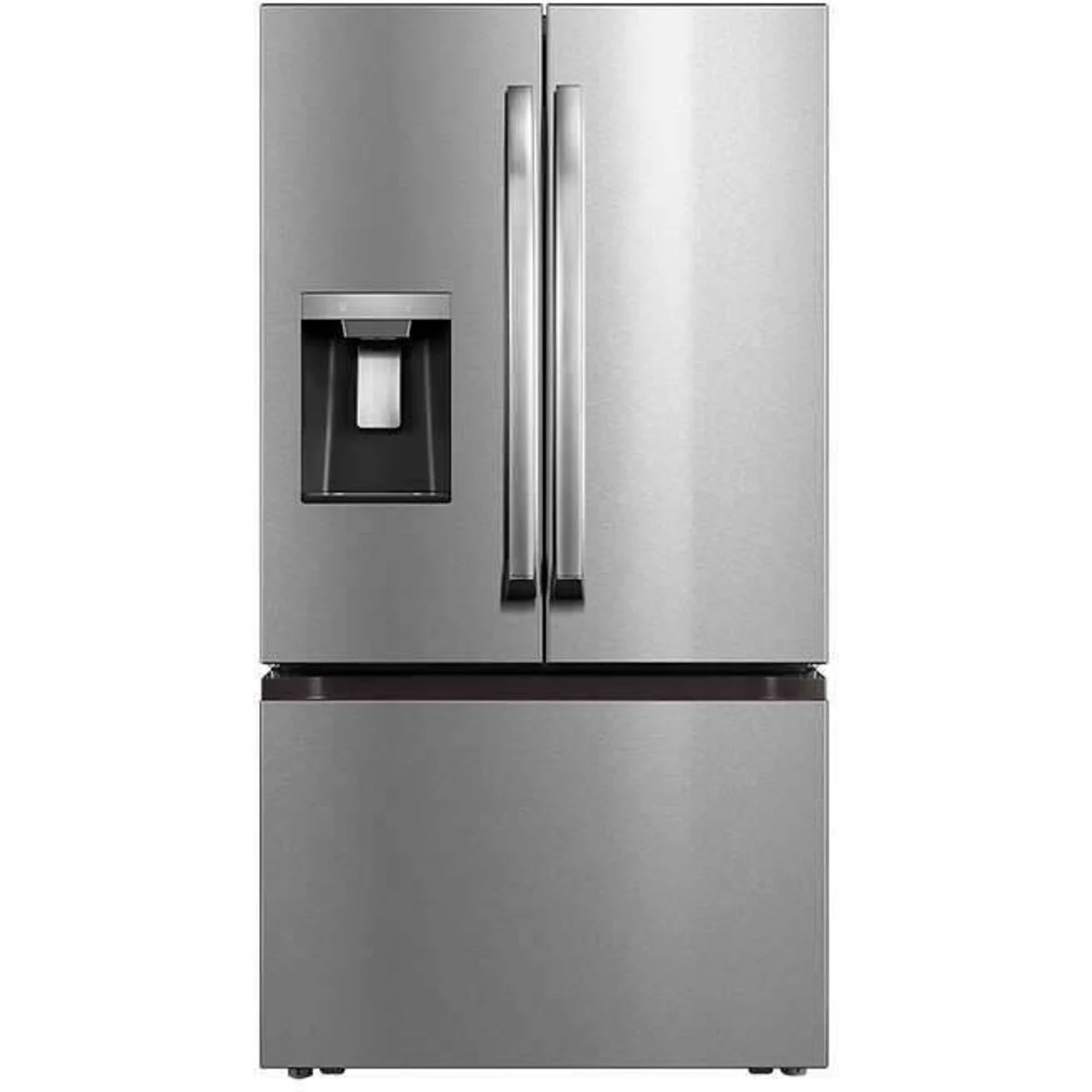 Midea -  MRF29D3AST - 36 Inch Smart 3-Door French Door Refrigerator with 29.3 Cu. Ft. Capacity, Click & Glide Door Bin, Smart Control, Dual Ice Maker, LED Lighting, Crisper Drawers, and Energy Star Certified