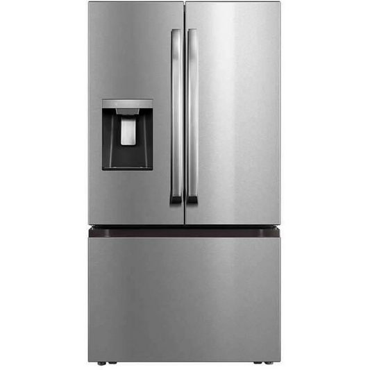 Midea -  MRF29D3AST - 36 Inch Smart 3-Door French Door Refrigerator with 29.3 Cu. Ft. Capacity, Click & Glide Door Bin, Smart Control, Dual Ice Maker, LED Lighting, Crisper Drawers, and Energy Star Certified