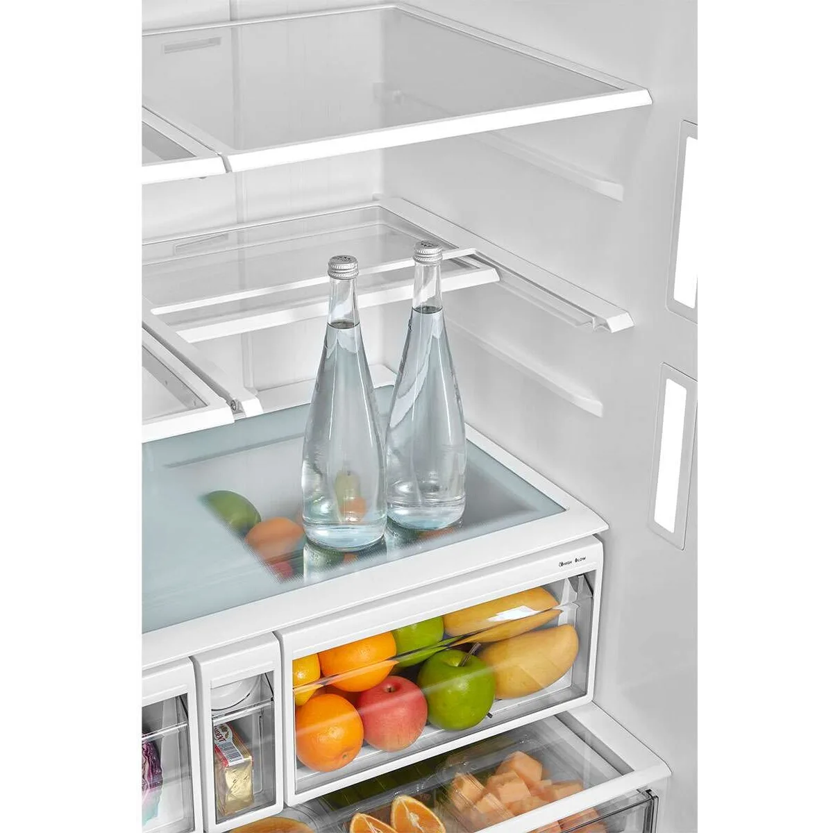 Midea -  MRF29D3AST - 36 Inch Smart 3-Door French Door Refrigerator with 29.3 Cu. Ft. Capacity, Click & Glide Door Bin, Smart Control, Dual Ice Maker, LED Lighting, Crisper Drawers, and Energy Star Certified