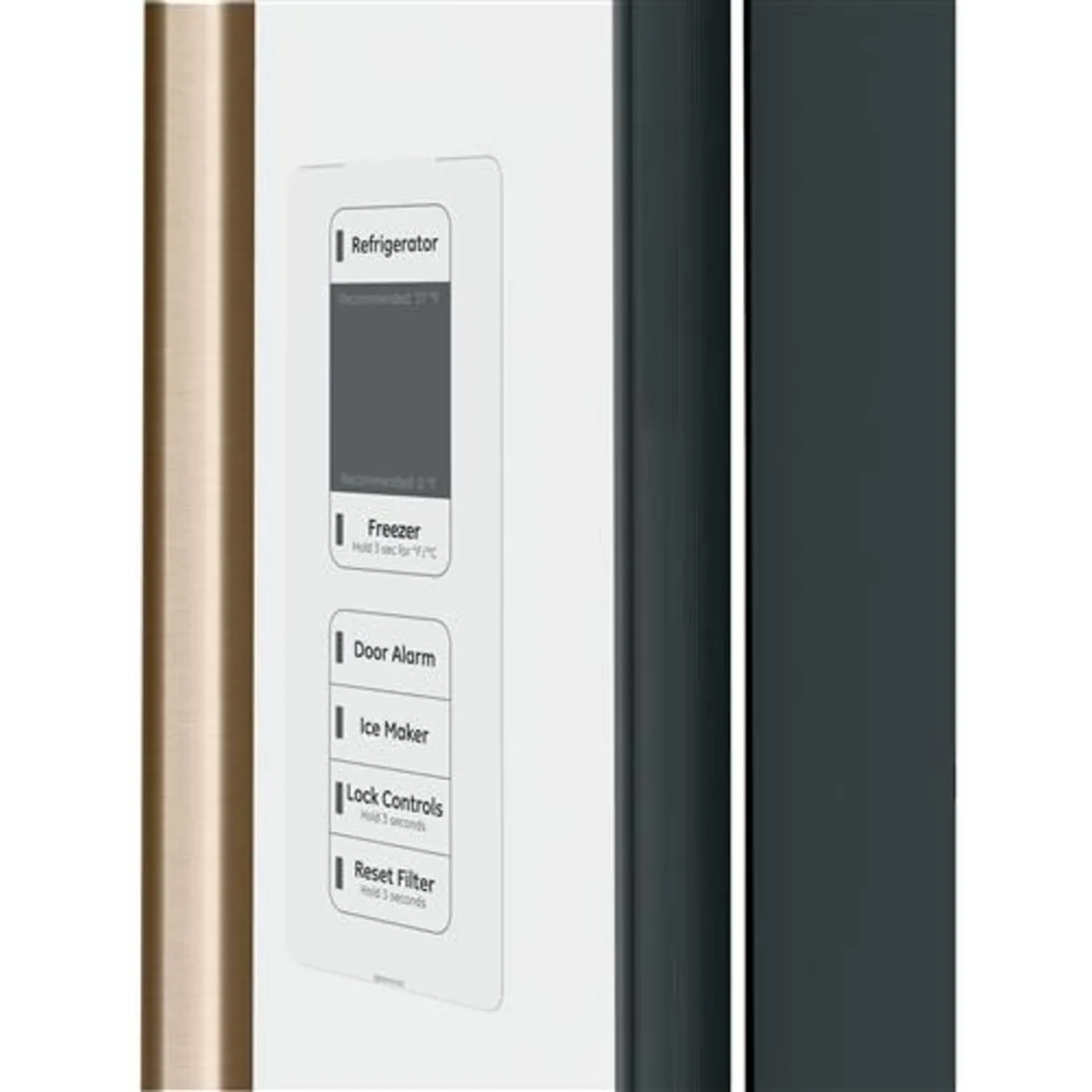 Cafe - CWE23SP4MW2 - 36 Inch Counter Depth French Door Smart Refrigerator with 23.1 Cu. Ft. Capacity, TwinChill™ Evaporators, Temperature-Controlled Drawer, Wi-Fi, Internal Water\Ice Dispenser, and ENERGY STAR®: Matte White with Brushed Bronze Handles