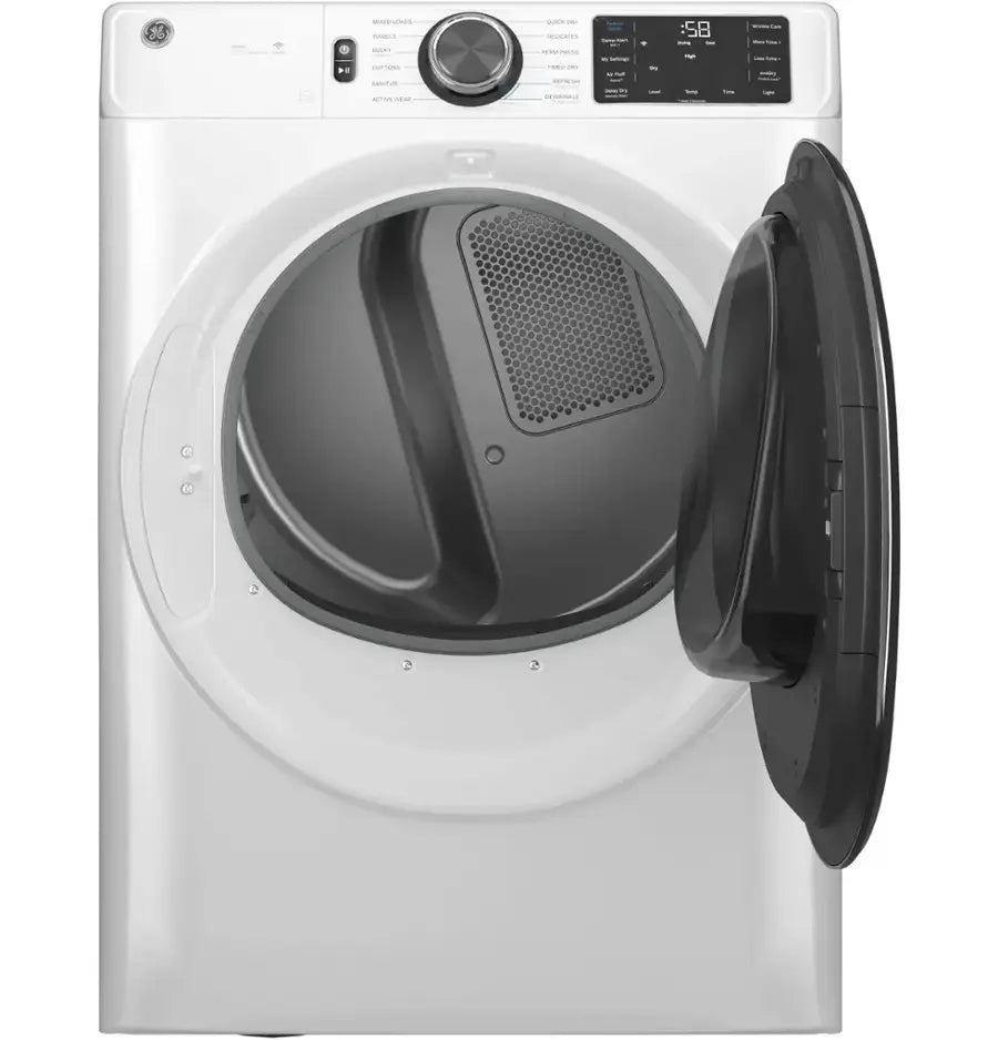 GE - GFD55GSSNWW - 7.8 Cu. Ft. Stackable Smart Gas Dryer with Steam - White