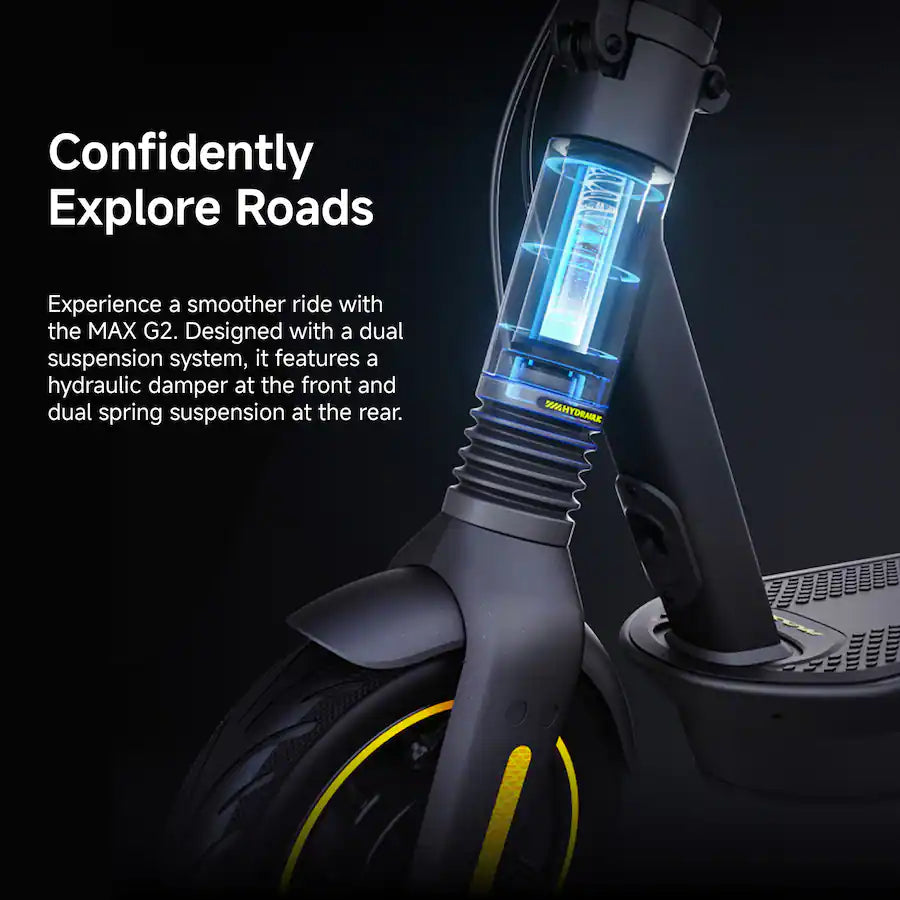 Segway - Max G2 Electric Kick Scooter Foldable w/ 43 Mile Range and 22 MPH Max Speed - Black Model: AA.05.15.01.0002