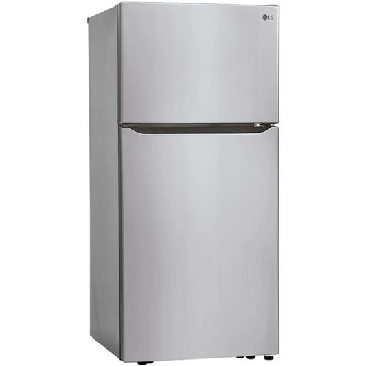 LG - LTCS20020S - 30 Inch Top Freezer Refrigerator with 20.2 Cu. Ft. Total Capacity, Adjustable Glass Shelves, Humidity-Controlled Crispers, Digital Temperature Controls, LED Lights, Reversible Door, and ENERGY STAR Qualified: Stainless Steel