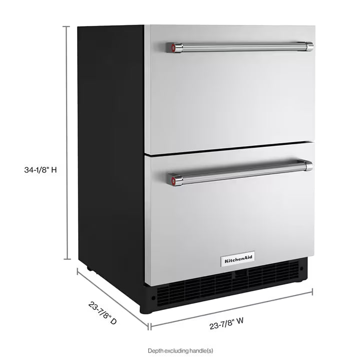 KitchenAid - KUDR204K8B00 - 24" Stainless Steel Undercounter Double-Drawer Refrigerator