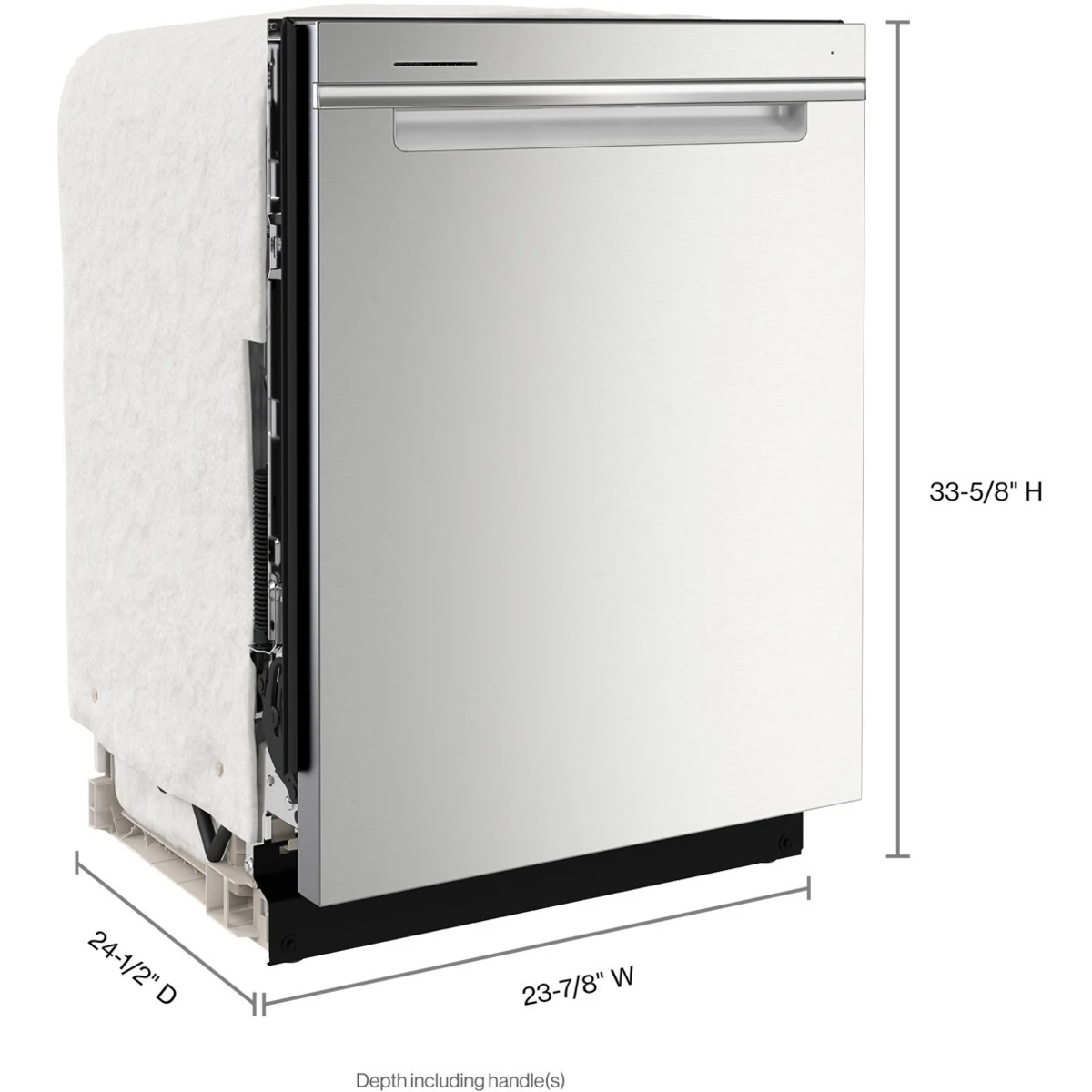 Whirlpool - WDTA50SAKZ 24 Inch Fully Integrated Dishwasher with 13 Place Settings, 47 dBA, 5 Wash Cycles, 3rd Utensil Rack, Sensor Cycle, Quick Wash, NSF Certified Sani Rinse and Eco Series: Fingerprint Resistant Stainless Steel