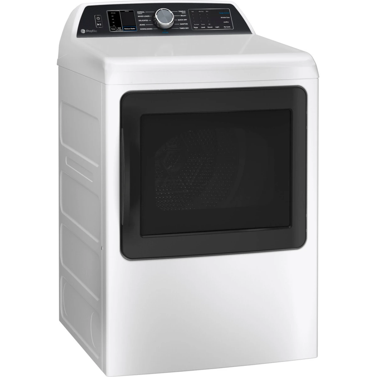 GE Profile - PTD70GBSTWS - 27 Inch Gas Smart Dryer with 7.4 Cu. Ft. Capacity, Tangle Control, Steam Cycle, Sanitize Cycle, My Cycle, Quick Dry, Sensor Dry, Eco Dry, and Energy Star Qualified: White
