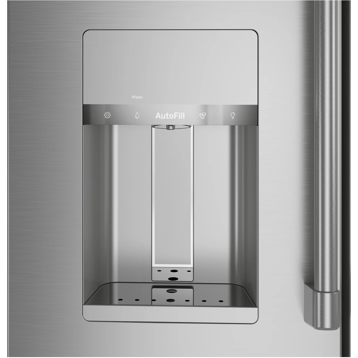 Cafe - CXE22DP2PS1 - 36 Inch Counter Depth 4-Door French Door Smart Refrigerator with 22.3 Cu. Ft. Total Capacity, Hands-Free Autofill, Humidity Control System, Convertible Drawer, Multiflow Air System, Enhanced Shabbos Mode, Wi-Fi Connect