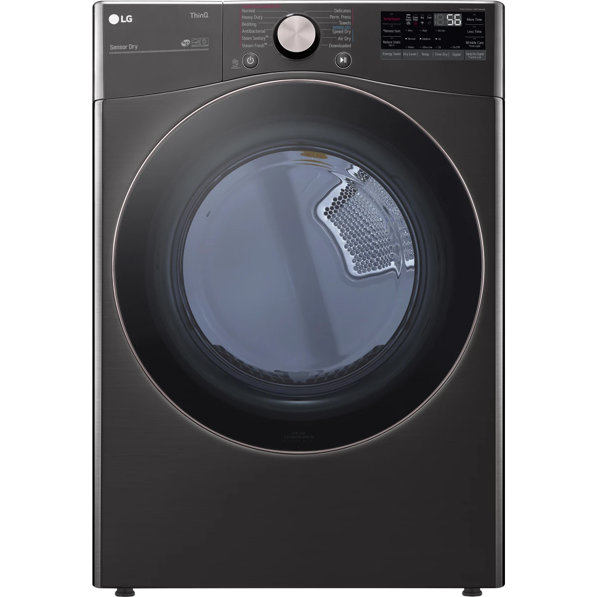LG - DLGX4001B - 27 Inch Gas Smart Dryer with 7.4 Cu. Ft. Capacity, 12 Dryer Programs, Sensor Dry, Steam, Wrinkle Care, Dial-A-Cycle™, SteamSanitary™ and Energy Star Certified: Black Steel